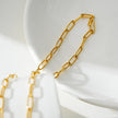 BARBICAN: Essential Gold Chain Link Paper-Clip Necklace - 22