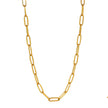 BARBICAN: Essential Gold Chain Link Paper-Clip Necklace - 22