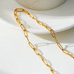 BARBICAN: Essential Gold Chain Link Paper-Clip Necklace - 22