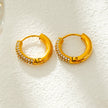 BATHULI Gold: Partial Pavé Zirconia (CZ) Mini Hoop Earrings