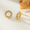 BATTISTE Gold: Celestial Star Zirconia (CZ) Stud Earrings.
