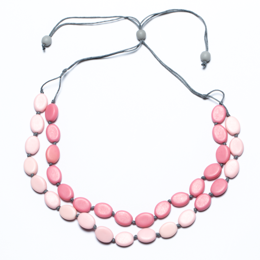 Resin Double Strand Two Tone Necklace
