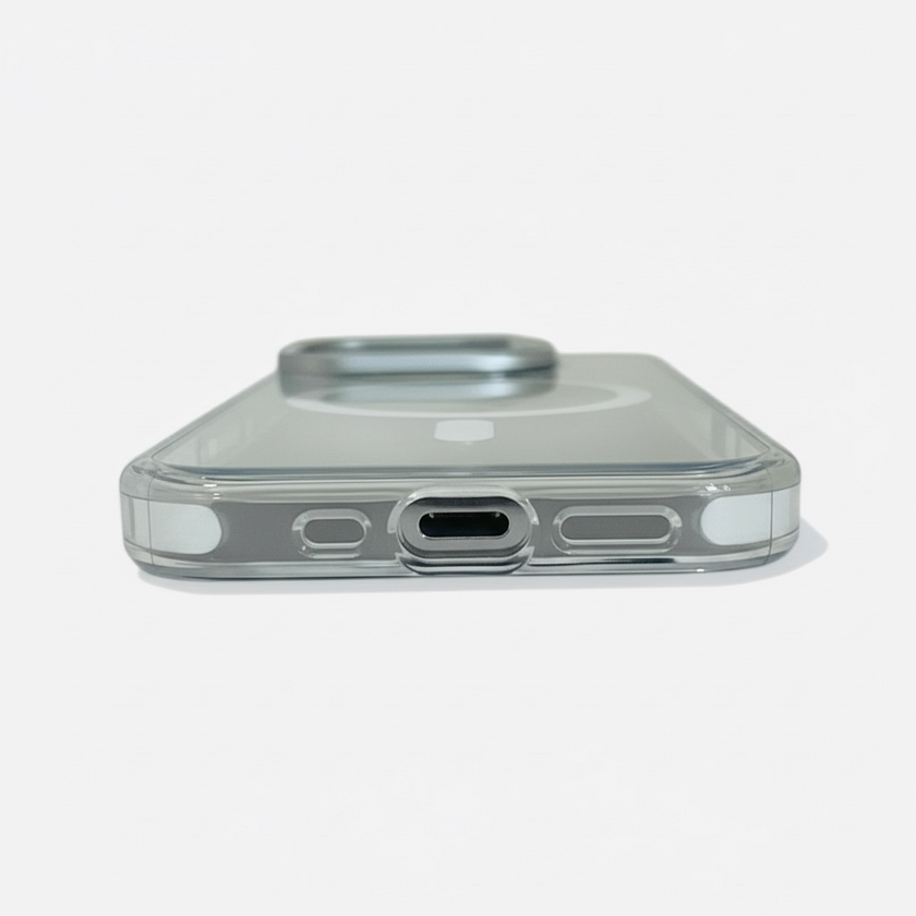 iPhone 15 clear MagSafe camera stand case