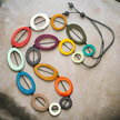 Long Multi Colour Resin Hoop Necklace
