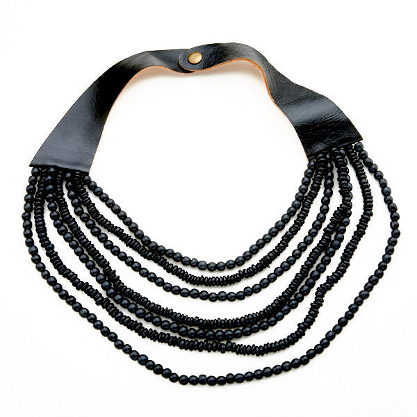 Multi Strand Wooden Bead Necklace