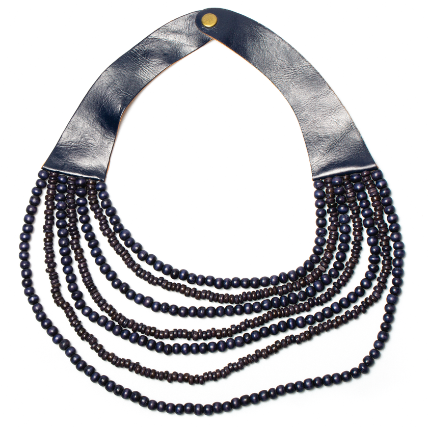 Multi Strand Wooden Bead Necklace