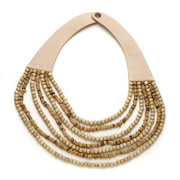 Multi Strand Wooden Bead Necklace