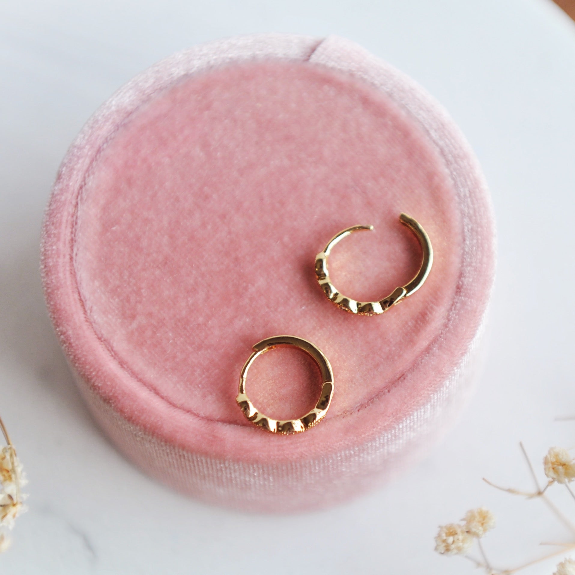 LACEY Gorgeous Lace Design Huggie Hoops