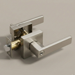 Modern Square Door Lever | Matte Black & Satin Nickel | Keyed, Privacy, Passage, Dummy | Contemporary Square Rosette