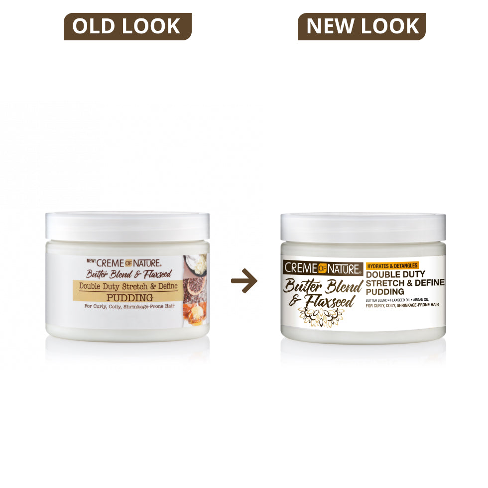 Creme Of Nature Butter Blend & Flaxseed Double Duty Stretch & Define Pudding 11.5 OZ