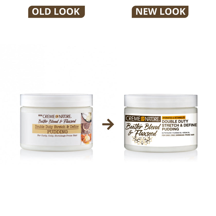 Creme Of Nature Butter Blend & Flaxseed Double Duty Stretch & Define Pudding 11.5 OZ