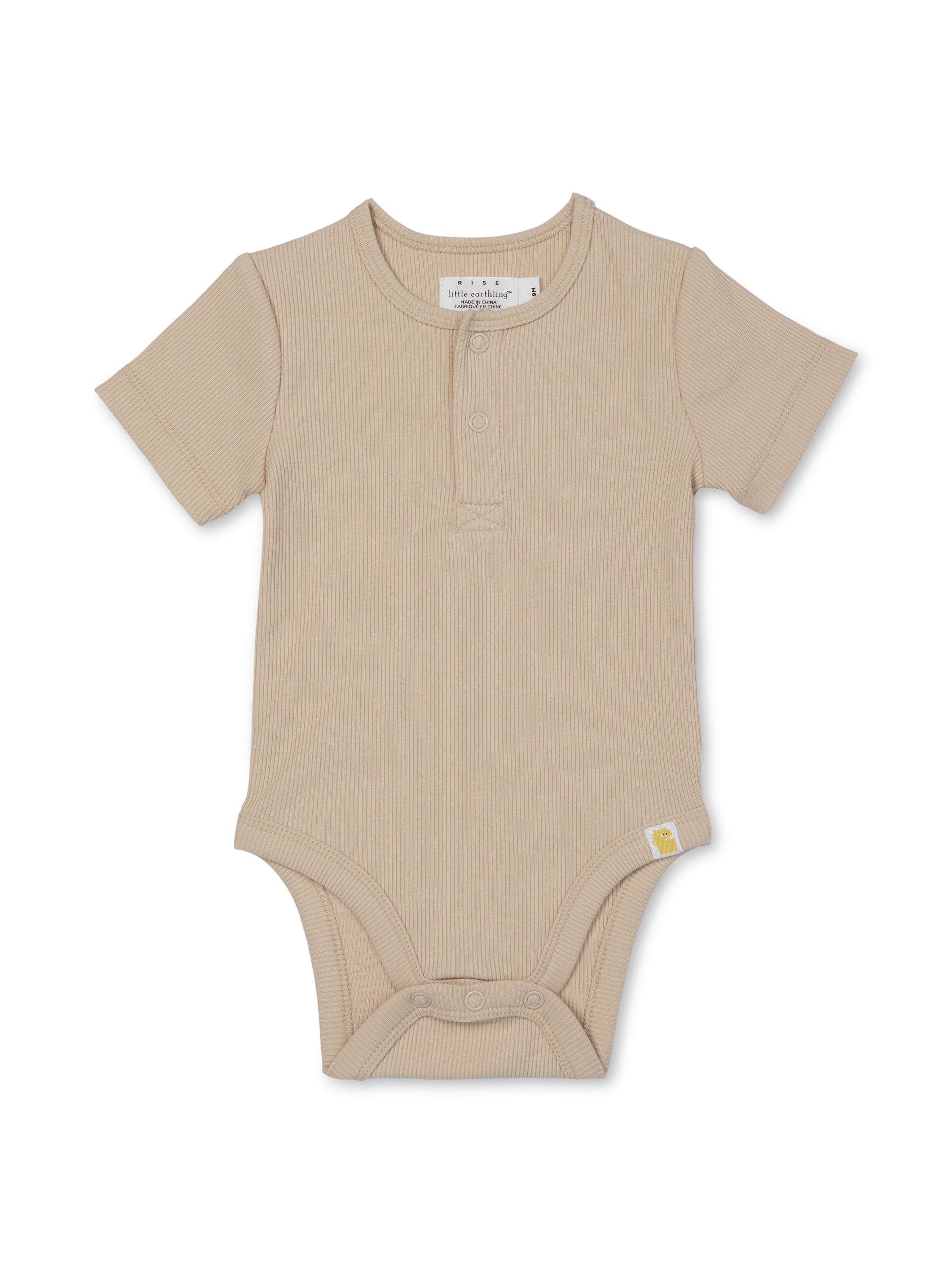 Ribbed Body Suit | Rise Little Earthlings | Beige