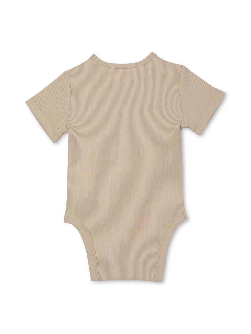 Ribbed Body Suit | Rise Little Earthlings | Beige
