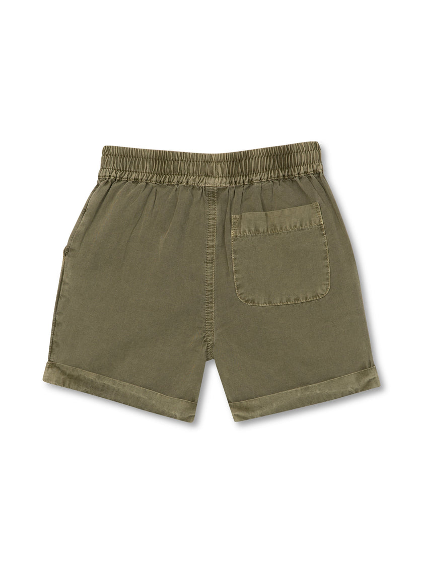 Woven Short | Olive | Rise Little Earthlings