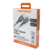 Ventev - Charge & Sync USB-C to USB-A Cable 2x the copper for faster charging 6ft - Gray