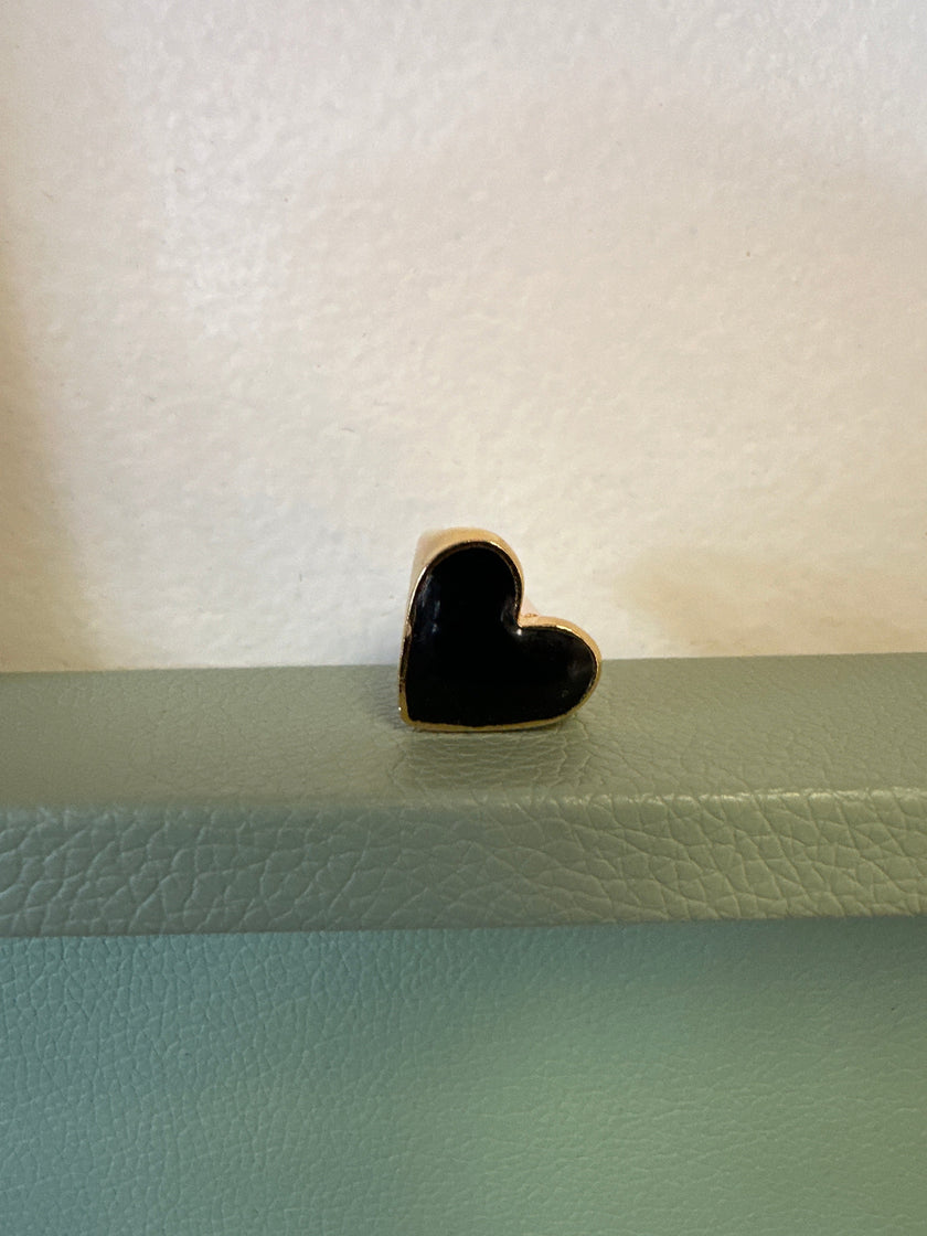 Standout Boutique Enamel Heart Gold Rings