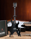 B.C. Rich Warlock Classic Black Miniature Guitar Replica - WIDOW HEADSTOCK