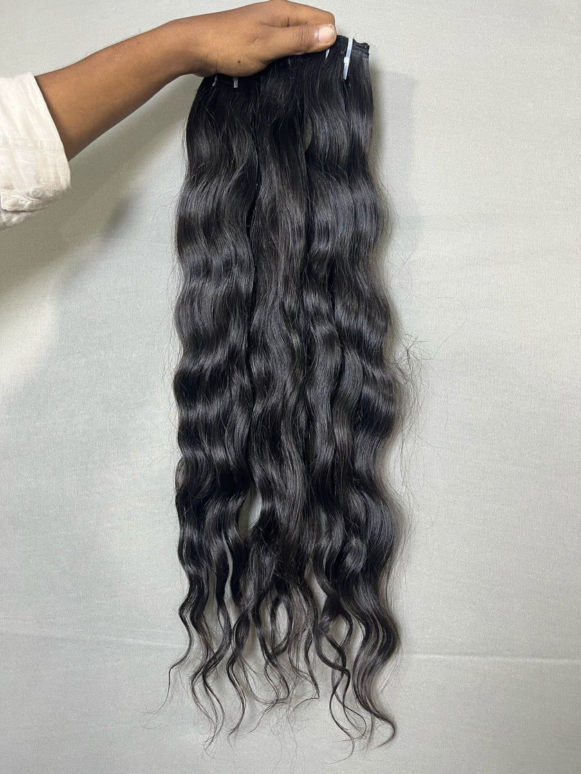 Tresses de cheveux indiens naturels ondulés
