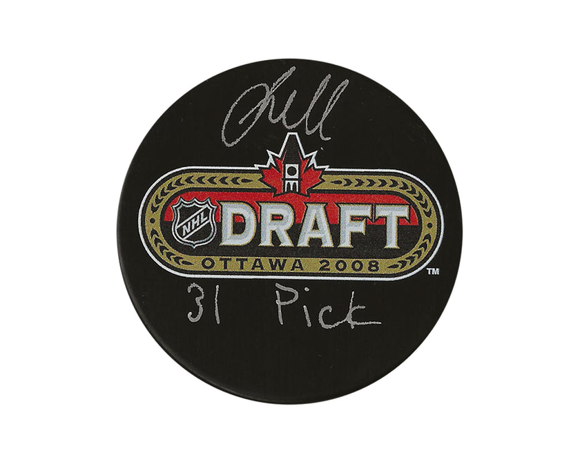 Jacob Markstrom Autographed 2008 NHL Draft Puck Inscribed 
