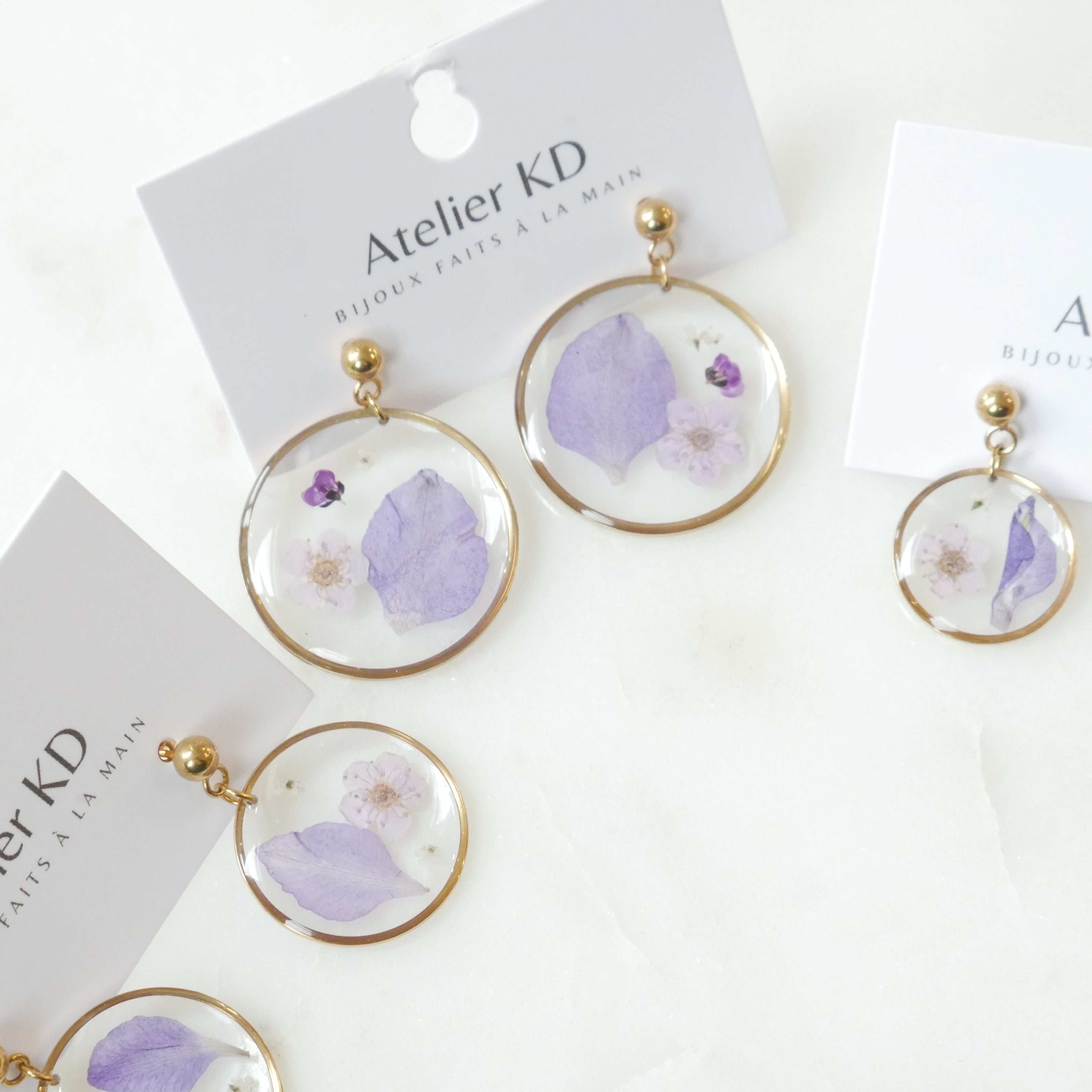 (Boucles d'oreilles Léa - rond (moyen 25mm)