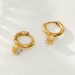 BEAULIEU: Vintage Inspired Mini Hoops with a Solitaire Moissanite Charm