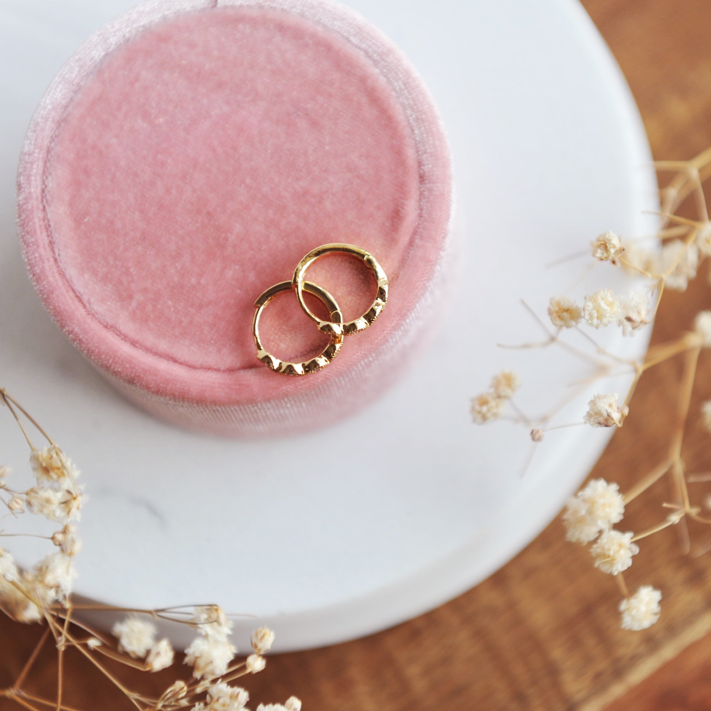 LACEY Gorgeous Lace Design Huggie Hoops