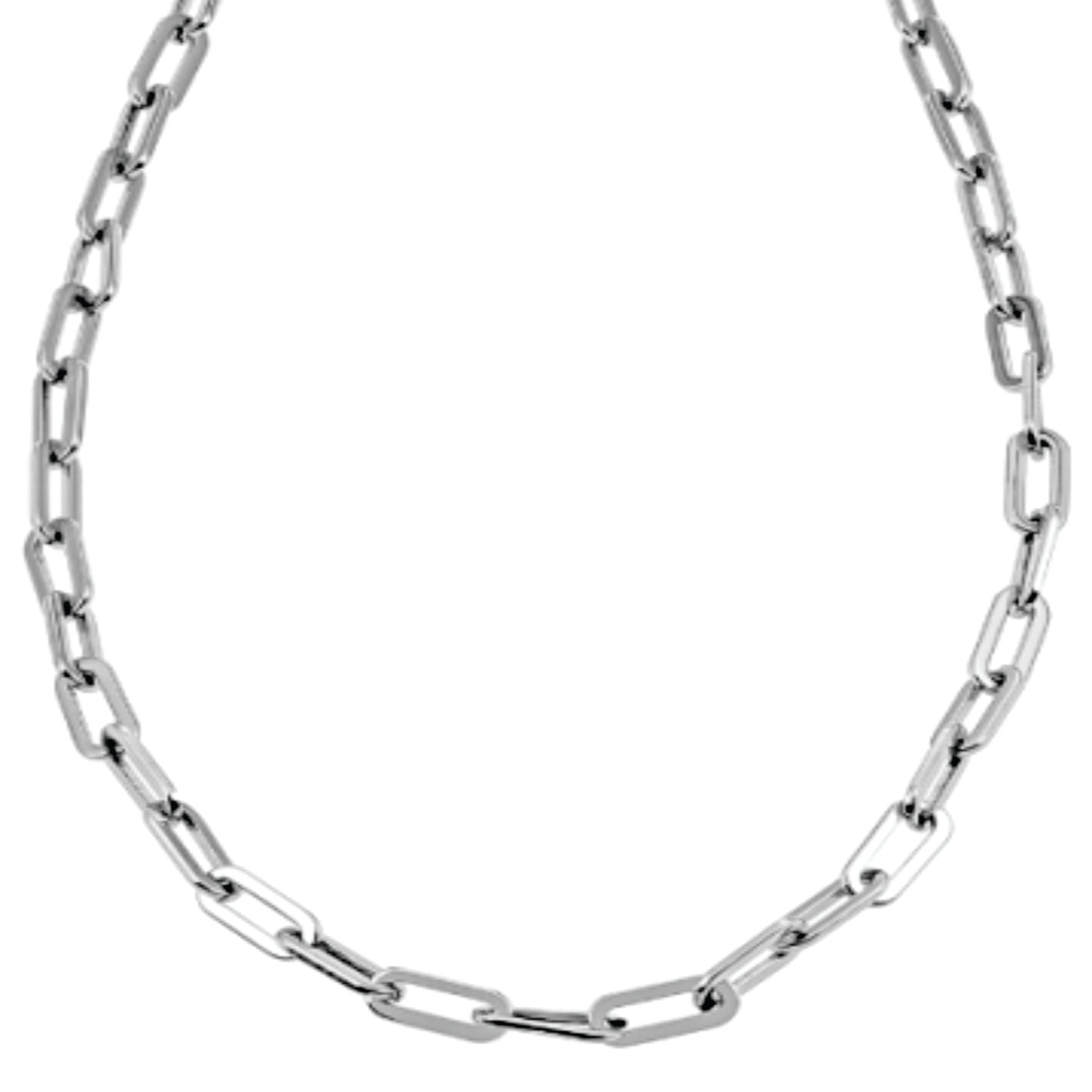 Style BECKENHAM : Collier en chaîne à maillons argentés contemporains - 56 cm (22 pouces)