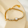 BEREA Gold: Tennis Bracelet with Large Zirconia (CZ) Centrepiece  – Timeless Elegance for Every Occasion