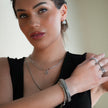 BEREA White Gold Silver Toned: Tennis Bracelet with Large Zirconia (CZ) Centrepiece  – Timeless Elegance for Every Occasion