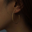 BETHANY Twisted Rope Texture Gold Hoop Earrings