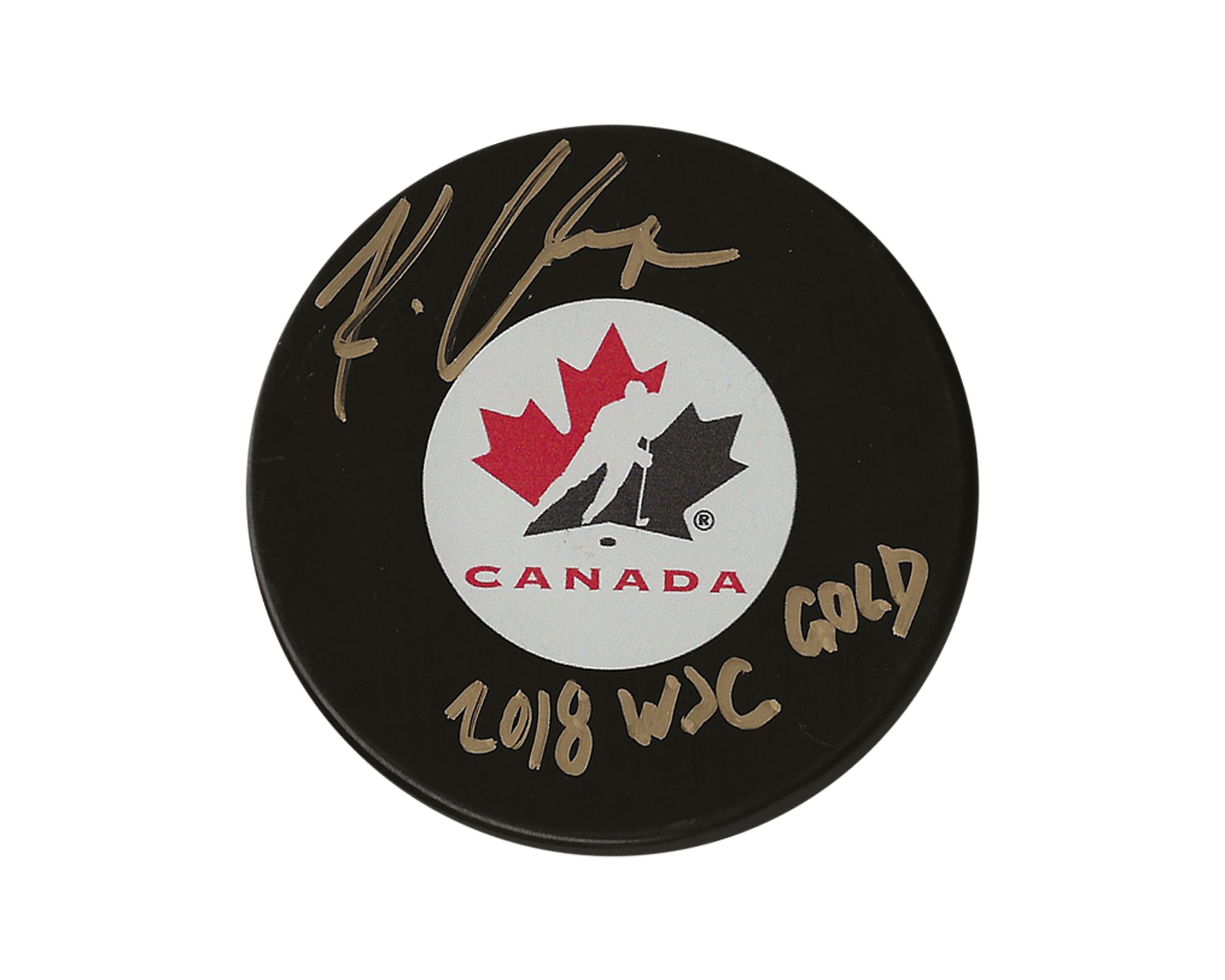 Kale Clague Autographed Team Canada Autograph Model Puck Inscribed 