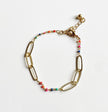 Gold Plate Chainlink Bracelet with Enamel