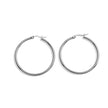 BIANCA Silver: Classic Essential Everyday Basic Round Silver Hoops. Available in 7 Sizes - 1cm to 6cm
