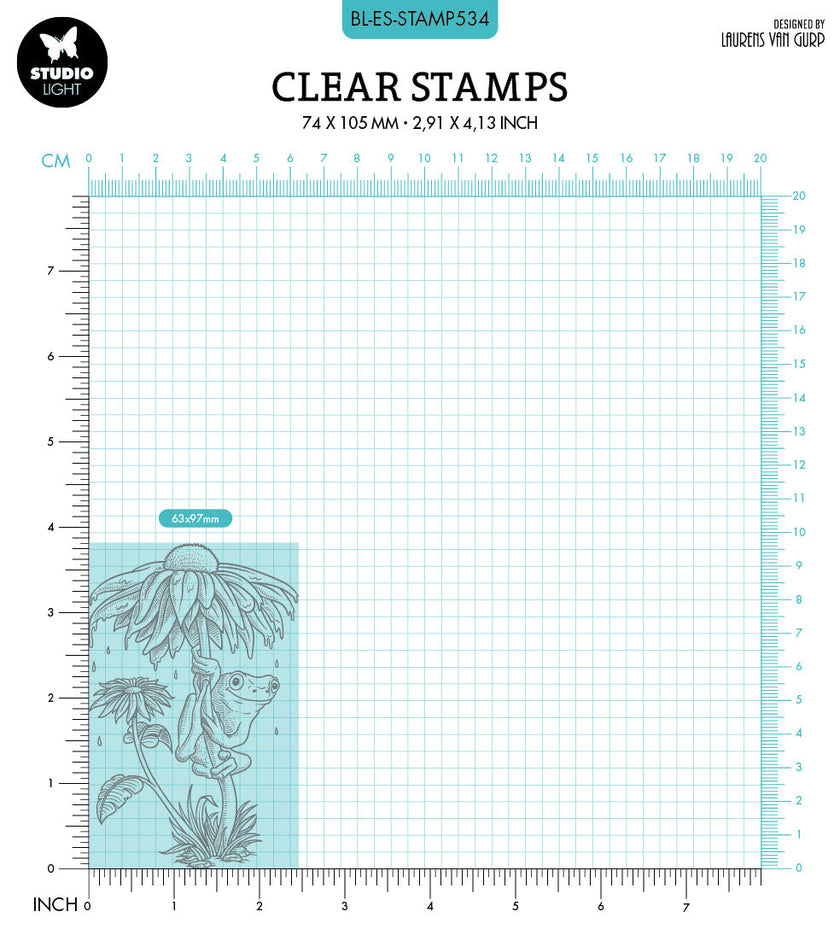 BL Clear Stamp Hiding Frog By Laurens 89x64x3mm 1 PC nr.534