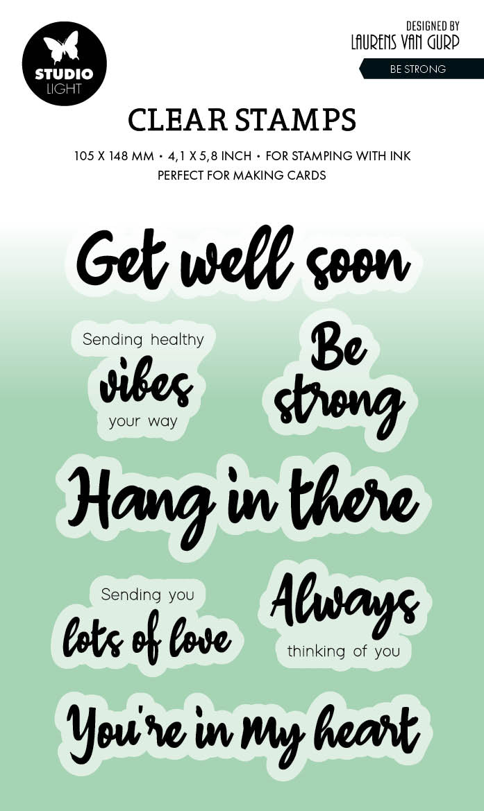 BL Clear Stamp Be Strong By Laurens 130x91x3mm 7 PC nr.569