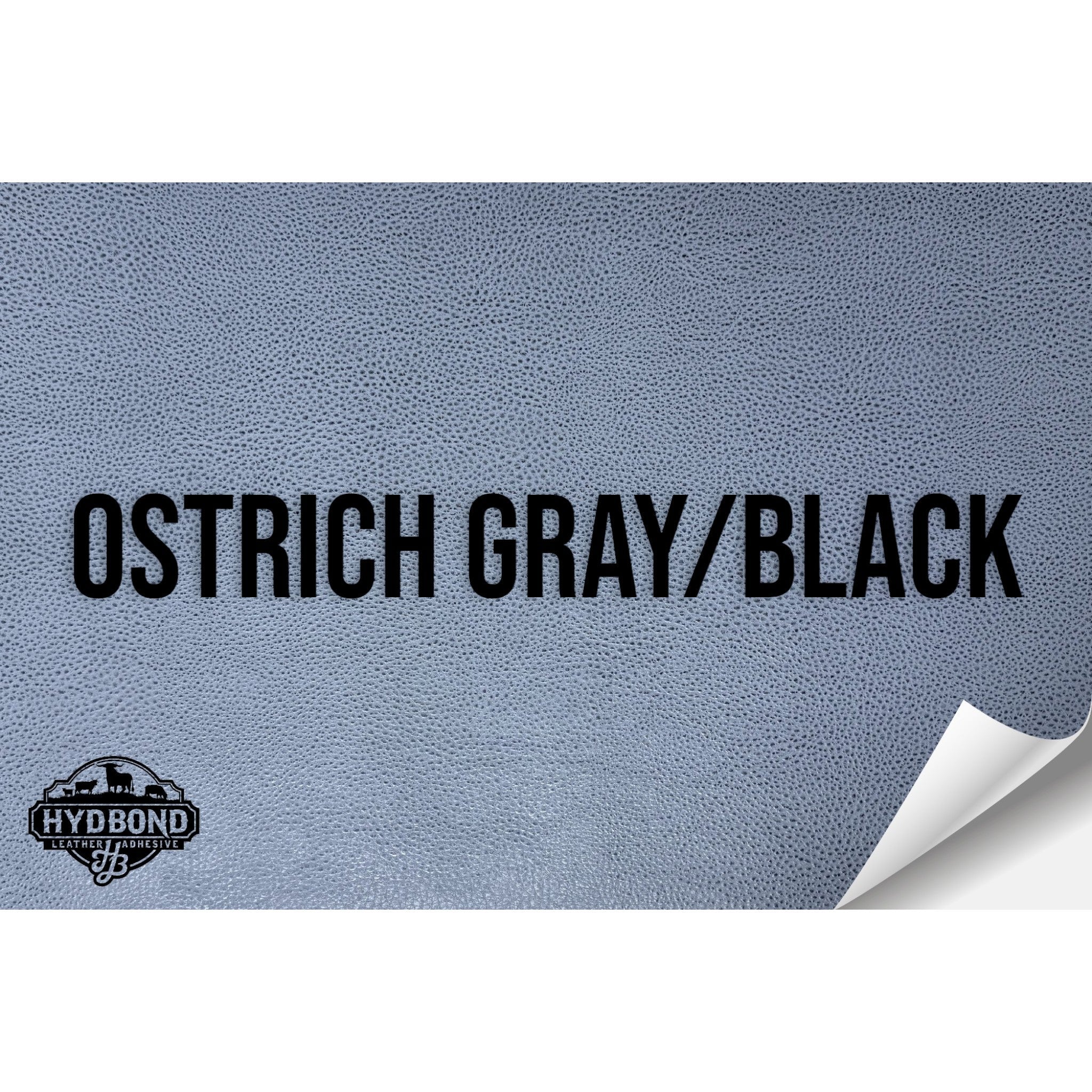 OSTRICH GRAY/BLACK WITH ADHESIVE HYDBOND LEATHERETTE SHEET (12