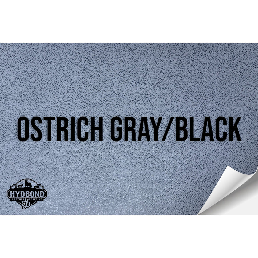 OSTRICH GRAY/BLACK WITH ADHESIVE HYDBOND LEATHERETTE SHEET (12