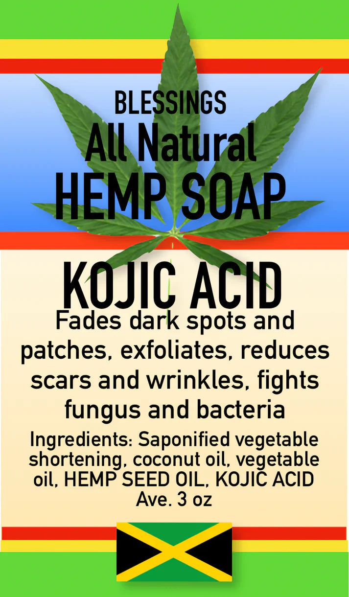ALL NATURAL HEMP KOJIC ACID FACE & BODY BAR