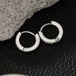 BLIJDE Silver (White Gold): Single Row Pavé Zirconia (CZ) Mini Hoop Earrings