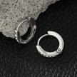 BLIJDE Silver (White Gold): Single Row Pavé Zirconia (CZ) Mini Hoop Earrings