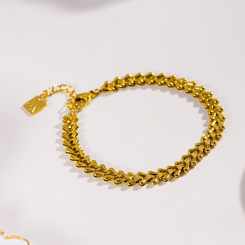 BLYTH:  Vintage-Inspired Linked Abstract Crest Bracelet