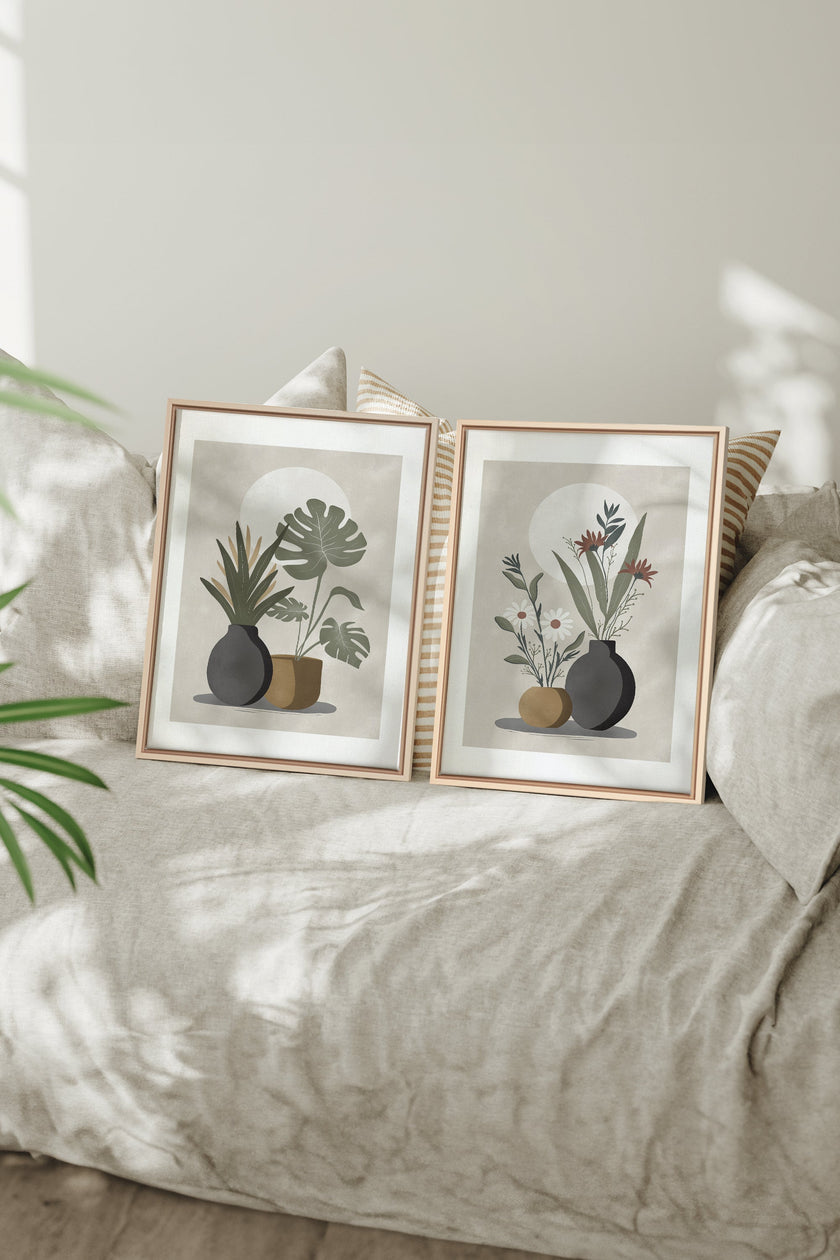 DUO COMPLICITÉ FLORALE (2 Oeuvres sur toile étirée)