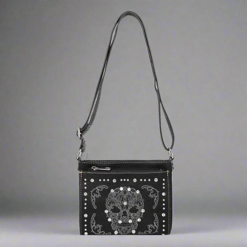 BOL Cross Body Sugar Skull Faux Leather Handbag