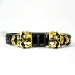 BOL Men's Braided Leather Skull Charm Bracelet