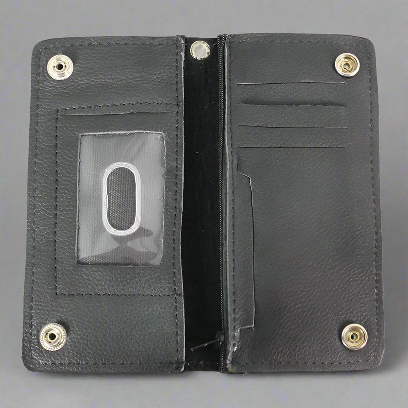 BOL Men's Chrome Plated Bifold Leather Wallet