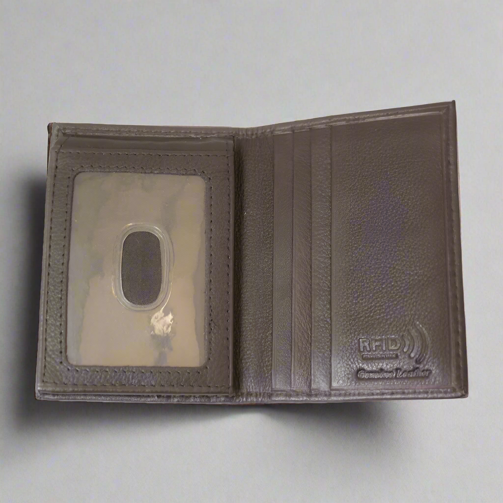 BOL Men's RFID Upright Leather Bifold Wallet