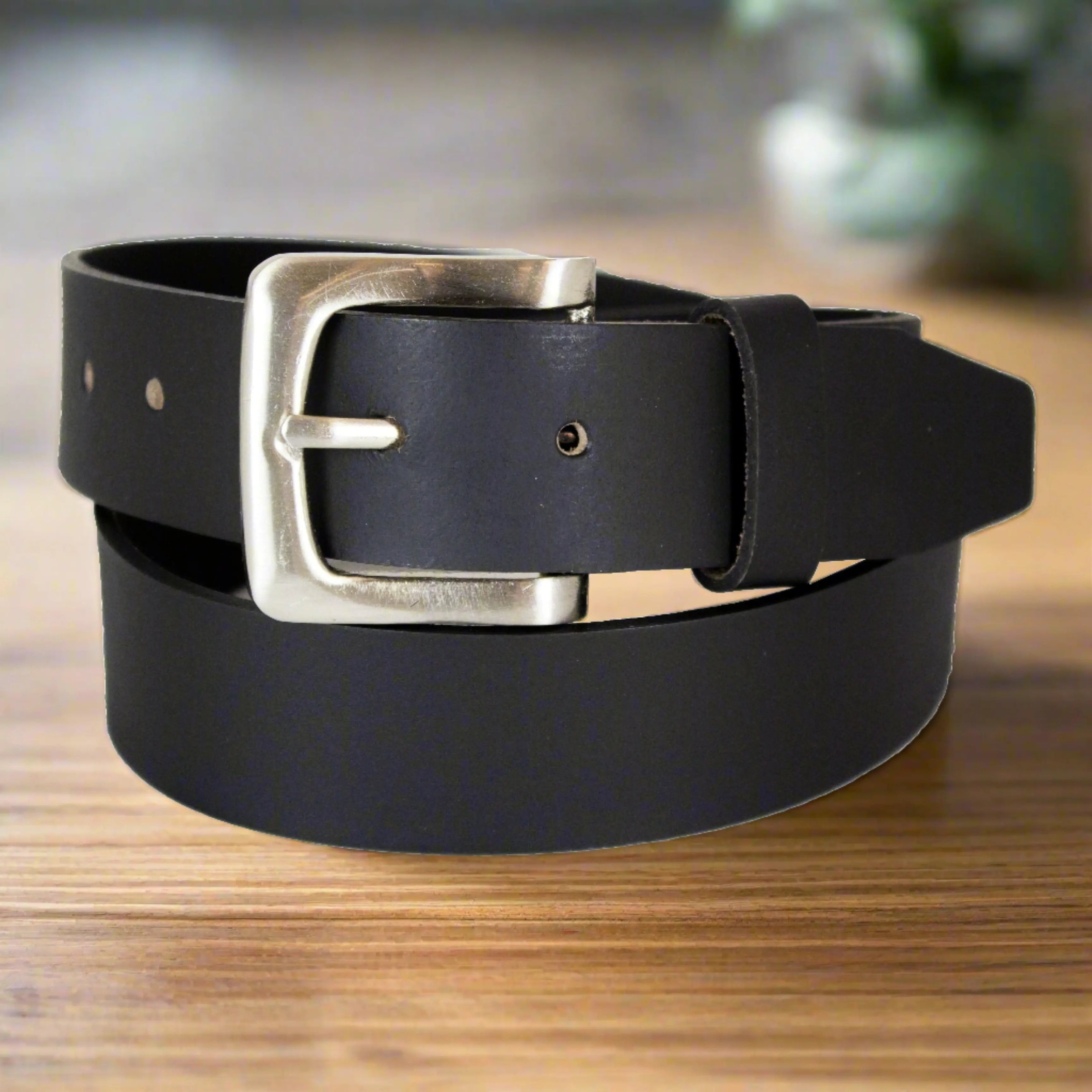 BOL Men's Removable Buckle Smooth Leather Belt