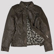 BOL Women's Basket Weave Accent Leather Jacket