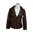 BOL Women's Classic Open Collar Leather Jacket