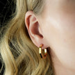 BOLZANO Gold : Boucles d'oreilles créoles hexagonales contemporaines